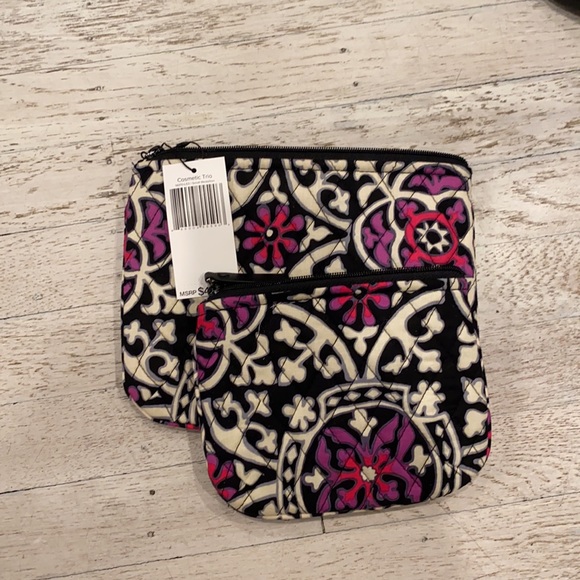 Vera Bradley cosmetics make up bags. Scroll Medallion print with black leather - Picture 11 of 12